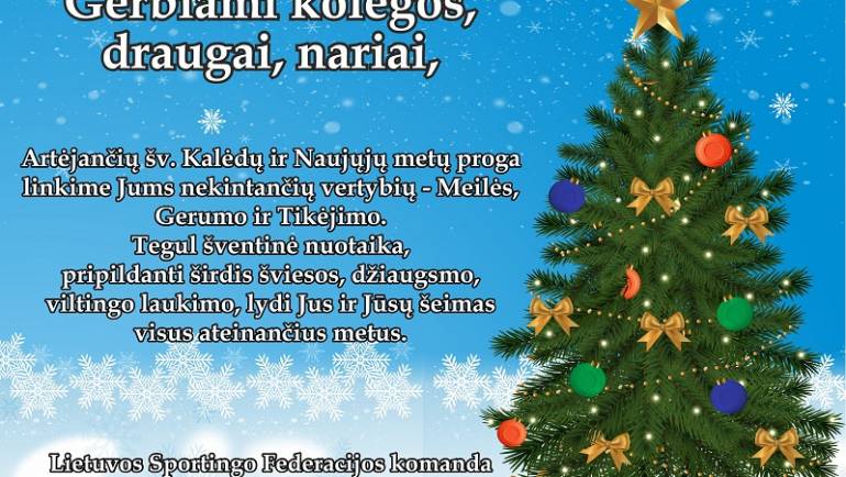 Sveikiname su artėjančiomis šventėmis